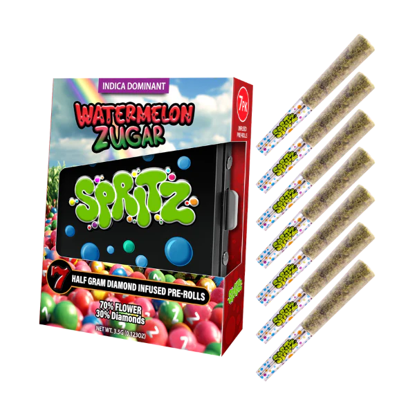 Spritz Watermelon Zugar Sativa Infused 7pk Preroll